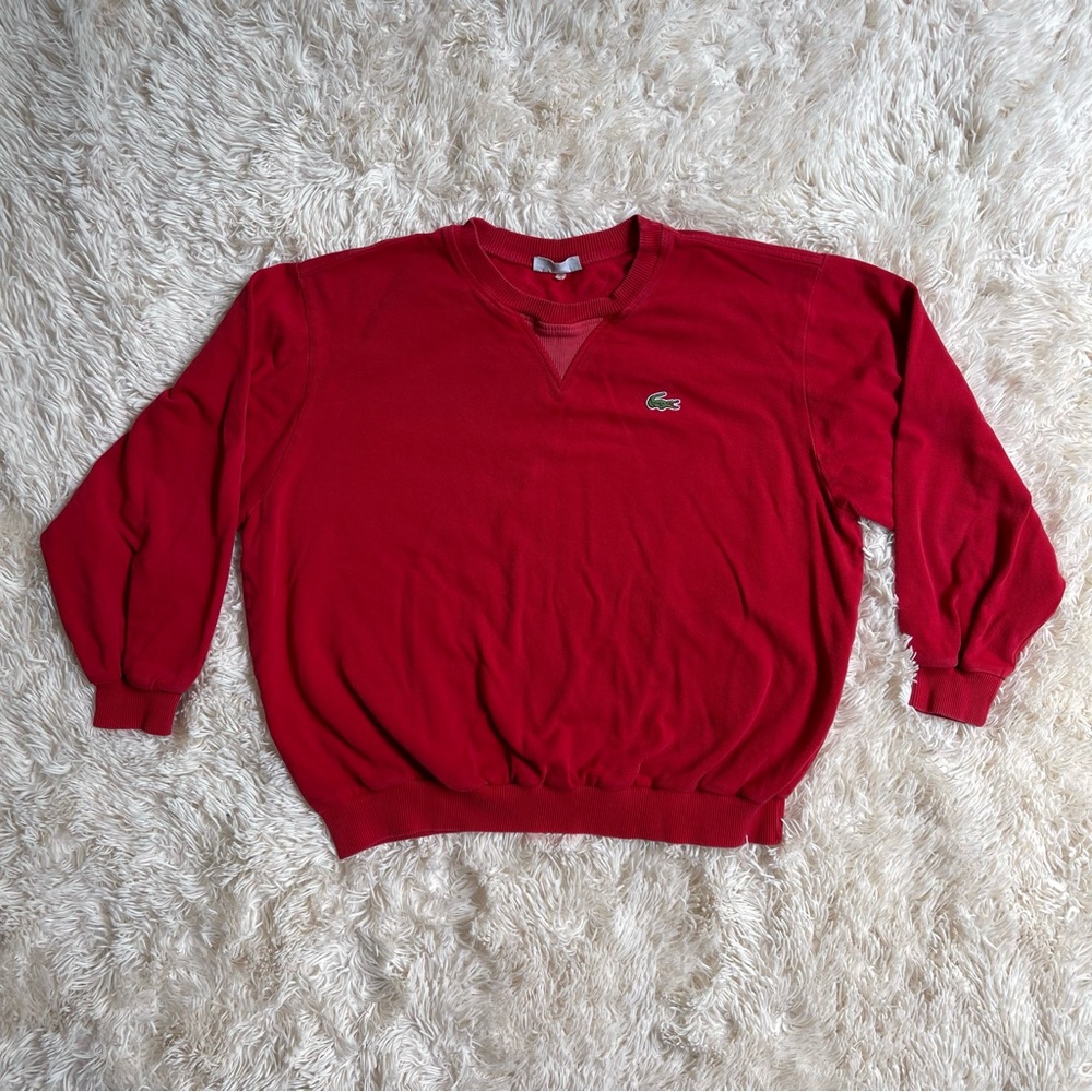 Vintage Lacoste Men’s round neck red cotton sweatshirt size 6 or XL